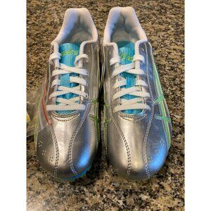 ASICS Hyper Boost Silver, Blue and Green Running Spikes Size 7. NWT